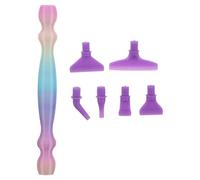 TOVINANNA Kit de Bolígrafo para Pintar Gemas 5D Herramienta de Punteo Punta Perforadora de Plástico 6 Cabezales Roscados en Colores Morado y Multicolor Accesorios para Arte de Uñas y