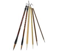 TOVINANNA Kit de Caligrafía China 6 Pinceles de Madera y Nylon, Buena Absorción de Tinta y Fácil Almacenamiento para Pintura y Dibujo Tradicional