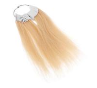 TOVINANNA Kit de Prueba de Hebras de Cabello Humano con 30 Piezas para Peluquería, Muestra de Color Amarillo con Anillo para Práctica y Mejora de Habilidades