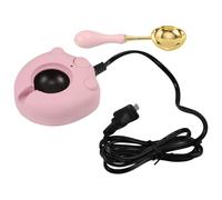 TOVINANNA Kit Eléctrico para Fundir Cera Rosa con Estufa y Cuchara Horno para Sellos de Cera Control de Temperatura Preciso Protección contra Sobrecalentamiento Accesorios para Sellado