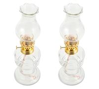 TOVINANNA Lámparas de Aceite Estilo Vintage para Decoración Interior, Juego de 2 Lámparas de Queroseno de Vidrio Función de Linterna Portátil y Mechas de Repuesto
