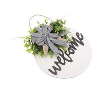 TOVINANNA Letrero de Bienvenida Colgante para Puerta de Madera Flores 3D y Lazo, Decoración Rústica para Porche y Sala de Estar, Preparado para Usar