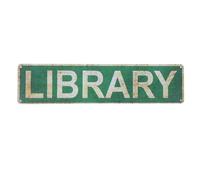 TOVINANNA Letrero Vintage de Biblioteca de Hojalata para Decoración de Pared en Salas de Lectura y Dormitorios, Arte Rústico para Amantes Libros
