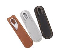 TOVINANNA Limas de Uñas de Viaje de Acero Inoxidable 3 Piezas, Doble Cara con Funda de Pu, Mini Pulidores Portátiles para Cuidado Profesional de Manos y Pies