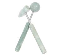 TOVINANNA Masajeadores Faciales y Musculares De Aleación De Aluminio y Jade 2 Piezas Tamaño Compacto Para Masaje Corporal y Manos Uso Profesional Terapia Relajante Ergonomía Avanzada