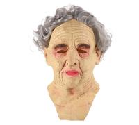 TOVINANNA Máscara De Halloween para Persona Mayor Máscara De Cosplay con Peluca Sintética Accesorios para La Cabeza Máscara Humana para Mujer Mayor para Cosplay Máscara De Cabeza