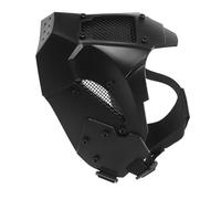 TOVINANNA Máscara de Soldado Futurista Negra para Adultos Media Cara con Base para Exhibición Compatible con Disfraces Góticos y Cosplay Punk de Halloween