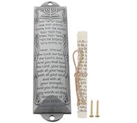 TOVINANNA Mezuzá de Metal Retro Placa de Bendición Familiar, Decoración Religiosa para Oficina y Hogar, Estilo Vintage y Exclusivo para Fe Judía