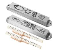 TOVINANNA Mezuzá de Metal Vintage 2 Piezas, Decoración Símbolos Religiosos, Tamaño Compacto para Puerta, Diseño Retro Adecuado para Decoración del Hogar y Obsequio en Estilo Tradicional