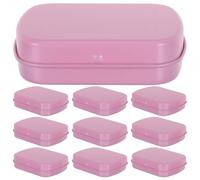 TOVINANNA Mini Caja Metálica Rectangular con Bisagras y Tapa 12 Unidades Tamaño 60X48X15 MM Color Rosa Doble Cara Caja Portátil para Almacenamiento de Joyas Dulces y Objetos Pequeños