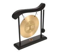 TOVINANNA Mini Gong de Escritorio de Aleación con Patrón Árbol Vida Adorno Decorativo Único para Mesa del Hogar U Oficina Gong Decorativo Delicado y Artesanal para Decoración de