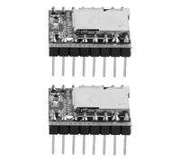 TOVINANNA Módulo Reproductor Mp3 Mini Abierto Paquete de 2 Unidades Compatible con Arduino y Pilas AA, Carcasa de Plástico Negro, Volumen Ajustable para Proyectos de Audio Creativos