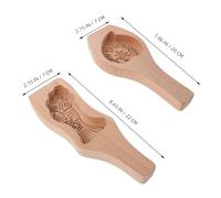 TOVINANNA Molde de Madera para Pastel de Luna con Asa 2 Unidades Carpa y Durazno Molde Tradicional Chino para Festival del Medio Otoño Prensa Artesanal para Galletas y Repostería