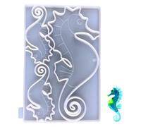 TOVINANNA Molde de Silicona 3d para Manualidades DIY Forma de Caballito de Mar Transparente, Molde Antiadherente para Fundición de Epoxi, Decoración de Pared para Jardín, Terraza o Balcón