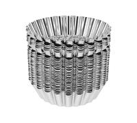 TOVINANNA Molde para Cupcakes de Acero Inoxidable 30 Piezas Borde Floral Decorativo Antiadherente y Grueso para Hornear Tartaletas de Huevo y Muffins en Repostería Casera y Profesional