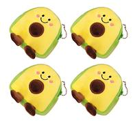 TOVINANNA Monedero Forma De Aguacate De Peluche 4 Piezas Bolso para Monedas Niñas Accesorio Obsequio Uso Diario Tamaño Pequeño