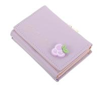 TOVINANNA Monedero Pequeño Plegable de Cuero PU para Mujer, Monedero Mayor, Diseño Compacto y Ligero, Adecuado para Viaje y Uso Diario, Color Púrpura, Estilo Kawaii, Triple Compartimento
