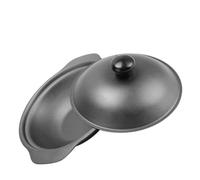 TOVINANNA Olla de Barro para Arroz y Pollo Estofado Cazuela de Hierro Fundido de 24 CM Tapa de Hierro Utensilio Resistente a Altas Temperaturas para Cocinar en Casa