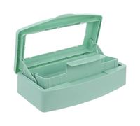 TOVINANNA Organizador de Herramientas para Uñas Caja de Esterilización y Bandeja Extraíble, Tamaño Compacto, Color Azul, para Uso Profesional y Doméstico