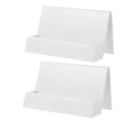 TOVINANNA Organizador De Tarjetas De Visita Soporte Expositor De Escritorio 2 Piezas Plástico Blanco Para Oficina y Exhibición Funcional Compacto