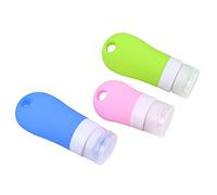 TOVINANNA Pack De 3 Botellas De Viaje De Silicona Rellenables Para Champú y Gel De Ducha 38ml 60ml 60ml