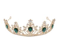 TOVINANNA para Novia Gemas de Gemas de Imitación Retro de Aleación Verde para Boda Accesorio Clásico para Peinado Femenino Eventos Obsequios