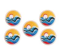 TOVINANNA Parches Termoadhesivos Bordados Amanecer y Atardecer 5 Unidades para Coser o Planchar en Ropa Apliques para Prendas Accesorios para Decorar y Reparar Ropa
