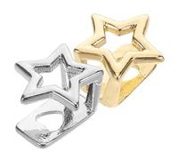 TOVINANNA Parrillas Dentales de Cobre Forma de Estrella 2 Piezas, Joyas de Metal de Hip Hop para Actuaciones y Vida Nocturna, Fáciles de Limpiar y Previenen el Mal Aliento