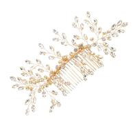 TOVINANNA Peina Lateral Para Novia Rhinestones Accesorio De Cabello Elegante Para Bodas Peina De Boda Dorada Adorno Nupcial Artesanal