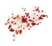 TOVINANNA Peine De De Imitación Novias Accesorio Peine De Cabello Nupcial Decoración Del Peine Del Pelo Femenino Peines Brillante Reunión Para Decorativo Mujer Fiesta Pedrería Rojo