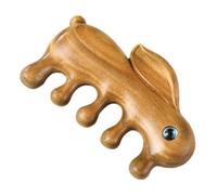 TOVINANNA Peine De Madera De Sándalo Forma De Conejo Peine Masajeador Antiestático Para Cabello y Cabelludo Para Hombres y Mujeres Promueve La Circulación Sanguínea y Alivia Dolores De