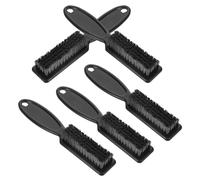 TOVINANNA Peines para Barba y Bigote 5 Piezas Negro con Mango Largo, Cepillos de Aseo para Hombres para Limpieza Profunda, Cuidado del Vello Facial y Uso Portátil en Viajes