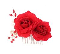 TOVINANNA Peineta de Flores Cabello Novia Gemas de Imitación Accesorio Cabello para Mujeres Tocado de Boda Chino Novia Gitana