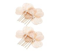 TOVINANNA Peinetas Doradas de Flores para Novia, Accesorio Elegante de Aleación de Zinc y Perlas, 2 Piezas para Eventos Obsequios y Recogidos de Boda