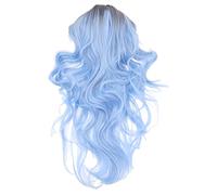 TOVINANNA Peluca De Cosplay Larga y Ondulada Tonos Azul y Negro Peluca Sintética Colorida Para Mujeres Estilo Lolita y Anime Para Fiestas y Uso Diario