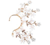 TOVINANNA Pendiente de Forma de Ear Cuff Accesorio de Fantasía para Mujeres para Bodas Especiales Diseño Elegante con Perlas y Brillantes sin Perforación