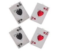 TOVINANNA Pendientes de Botón Pedrería Forma de Cartas de Póker Par de 2 Unidades As de Picas y Corazón Rojo Joyería Ligera para Mujer Accesorios Únicos para Fiestas y Cumpleaños