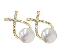 TOVINANNA Pendientes De Perlas Pequeños y Delicados Para Mujer, Joyas De Perlas Naturales, Ligeros y Cómodos, Ideales Para Bodas y Uso Diario, Diseño Dorado Elegante,