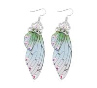 TOVINANNA Pendientes Largos Alas Creativas de Plástico para Mujer, Diseño Único y Fácil de Llevar, Ideales para Bodas y Banquetes, 1 Par