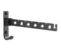 TOVINANNA Perchero Plegable de Metal para Ropa sin Perforaciones Tendedero de Ropa Negro Tamaño Medio para Balcón Baño y Lavandería Ahorro de Espacio y Montaje sin Taladro