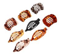 TOVINANNA Pinzas Cabello Mate Garra 8 Unidades Tamaño Mediano de Plástico Estampado de Leopardo para Cabello Grueso y Uso Diario en Mujeres y Niñas