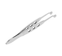 TOVINANNA Pinzas para Párpados de Masaje Glándula Meibomio Punta Redonda 5x5 Mm Acero Inoxidable para Aliviar Orzuelos Bolsas Ojos y Drenaje Terapia Ocular Profesional