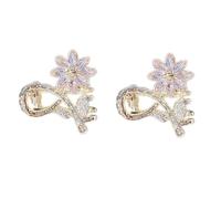 TOVINANNA Pinzas Pelo Forma De Flor De Cristal Pequeñas Juego De 2 Mini Pinzas Sujetadoras Para Mujeres y Niñas Color Rosa