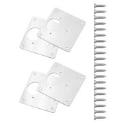 TOVINANNA Placas de Reparación para Bisagras de Gabinete de Metal Inoxidable con Tornillos Soporte Reforzado para Puertas y Muebles 4 Unidades Uso en Estantes y Armarios