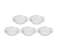 TOVINANNA Plato Calentador de Cera de Vidrio Transparente de 115 MM 5 Piezas Accesorio para Difusor de Aceites Esenciales Bandeja para Calentar Fragancias y Aromaterapia Hogar
