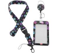 TOVINANNA Porta Tarjeta de Trabajo Cordón y Funda Diseño de Huella de Pata, Adecuado para Uso en Oficinas y Actividades al Aire Libre