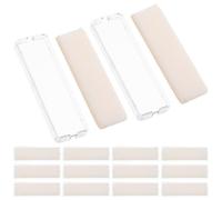 TOVINANNA Portaetiquetas Transparentes Autoadhesivos de Plástico 17X55 MM Doble Capa Botón Indicador 100 Unidades para Organización de Oficina Estanterías y Cajones