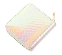 TOVINANNA Portatarjetas Portátil de PU Beige Diseño de Sirena, Billetera Pequeña para Organizar Tarjetas y Monedas en Viajes o Uso Diario