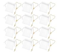 TOVINANNA Pulsera de Bautismo de Dedo Mini con Cruz y Perlas y Doradas 7X9 CM Pulsera Religiosa Católica para Comunión Bautizo y Fiesta Cristianos para Mujer y Hombre