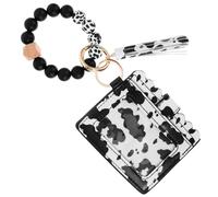 TOVINANNA Pulsera de Cuentas Coloridas Llavero y Monedero Pequeño para Mujer, Piel Sintética Flexible y Organizador Práctico Adecuado para Regalos